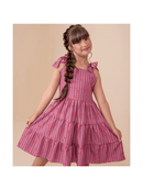 Vestido Infantil Feminino Moda Festa Blogueirinha Colorido com Babado