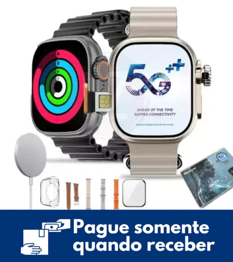 Smartwatch 5g Ultra Ai 3 Series 10 - Com Câmera, Chip e Acesso a Redes Sociais