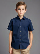 Camisa Social Manga Curta Infantil Linha Premium