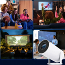 Projetor Portátil 4K com AndroidTV, Wi-Fi e Espelhamento de Tela