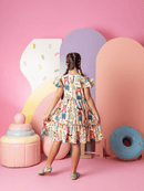 Vestido Infantil Feminino Moda Festa Blogueirinha Colorido com Babado